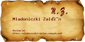 Mladoniczki Zalán névjegykártya