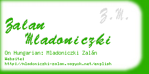 zalan mladoniczki business card
